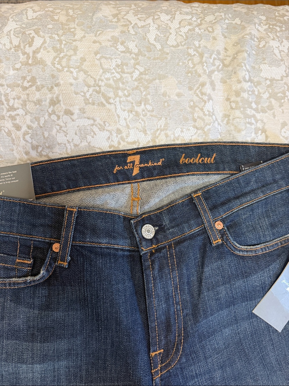 7 For All Mankind Dark Indigo Flare Jeans - Picture 3 of 8